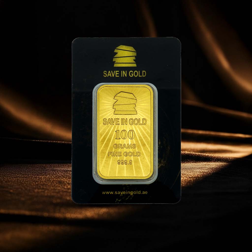 100 Grams Floral Pattern Gold Bar